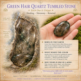 Pierre roulée de quartz de cheveux verts