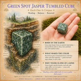 Cubo caído de jaspe de punto verde