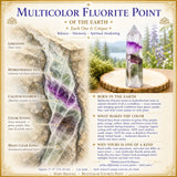 Pointe de fluorite multicolore