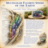 Sphère de fluorite multicolore