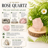 Crystal Animal Spirit Totems: Rose Quartz Owl