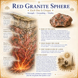 Sphère de granit rouge