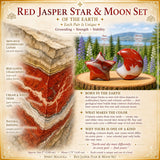 Red Jasper Star + Crescent Moon Set