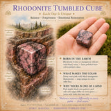 Cubo caído de rodonita