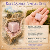 Cubo caído de cuarzo rosa