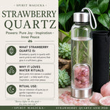 Bouteille d'eau en dosette de gemme de quartz de fraise 💧