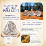 Cristal de quartz clair taillé en diamant