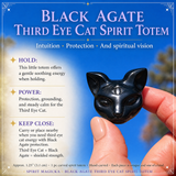 Crystal Animal Spirit Totems: Black Protection Agate Third Eye Cat