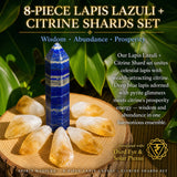 8-delige set lapis lazuli + citrienscherven