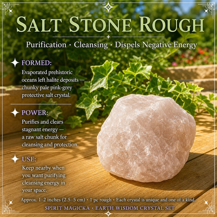 Rough pale pink-grey salt stone