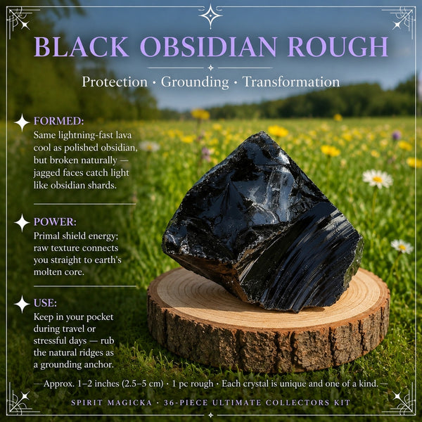 Rough black obsidian