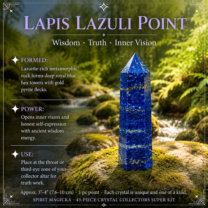 Lapis Lazuli crystal point with gold flecks