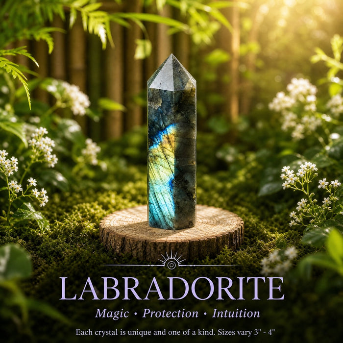 Labradorite generator point with blue flash