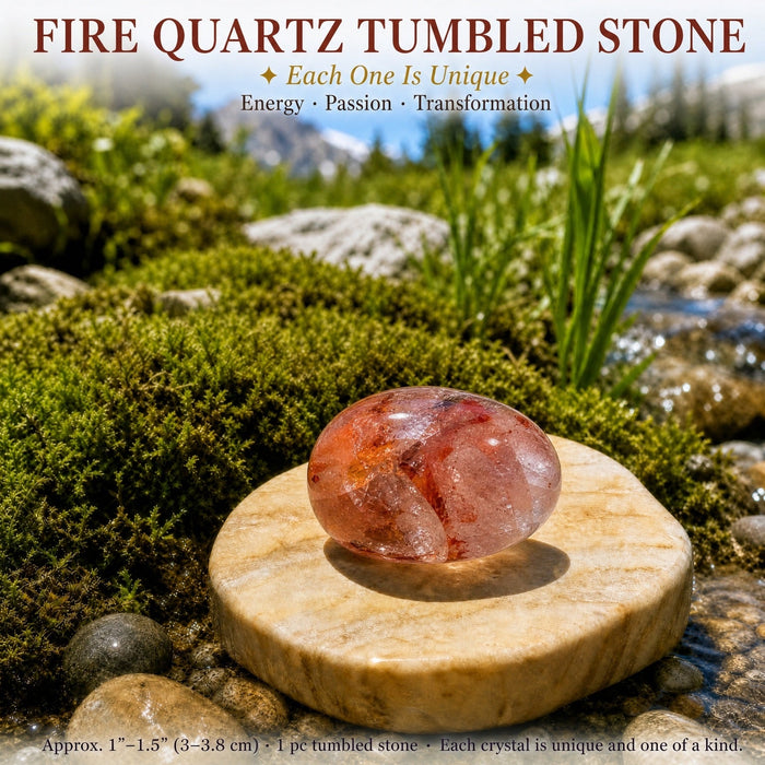 Fire quartz agate tumbled stone