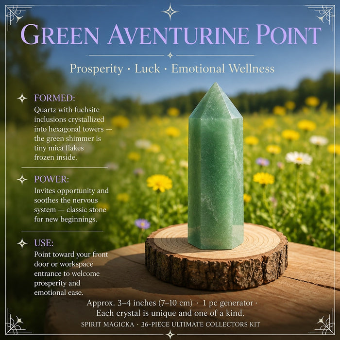 Green aventurine crystal point
