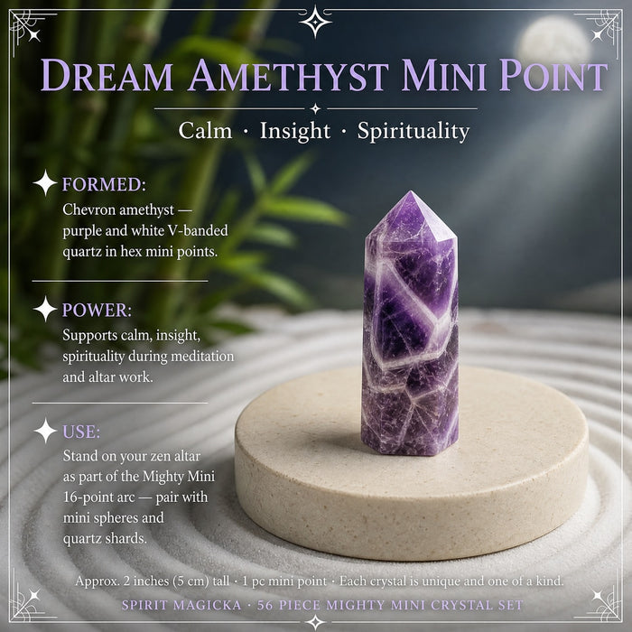 Purple and white banded dream amethyst mini point