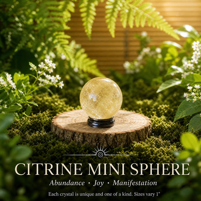 Pale golden citrine mini sphere