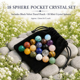 18 Mini Sphere Pocket Crystal Set + Velvet Pouch Set
