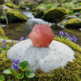 Strawberry Quartz Sacred Geometry Faceted Crystal