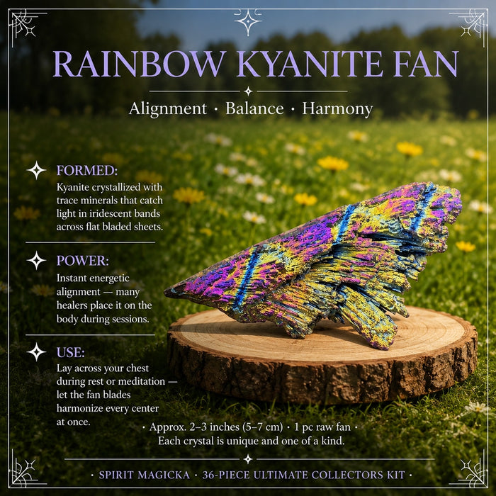 Rainbow kyanite fan