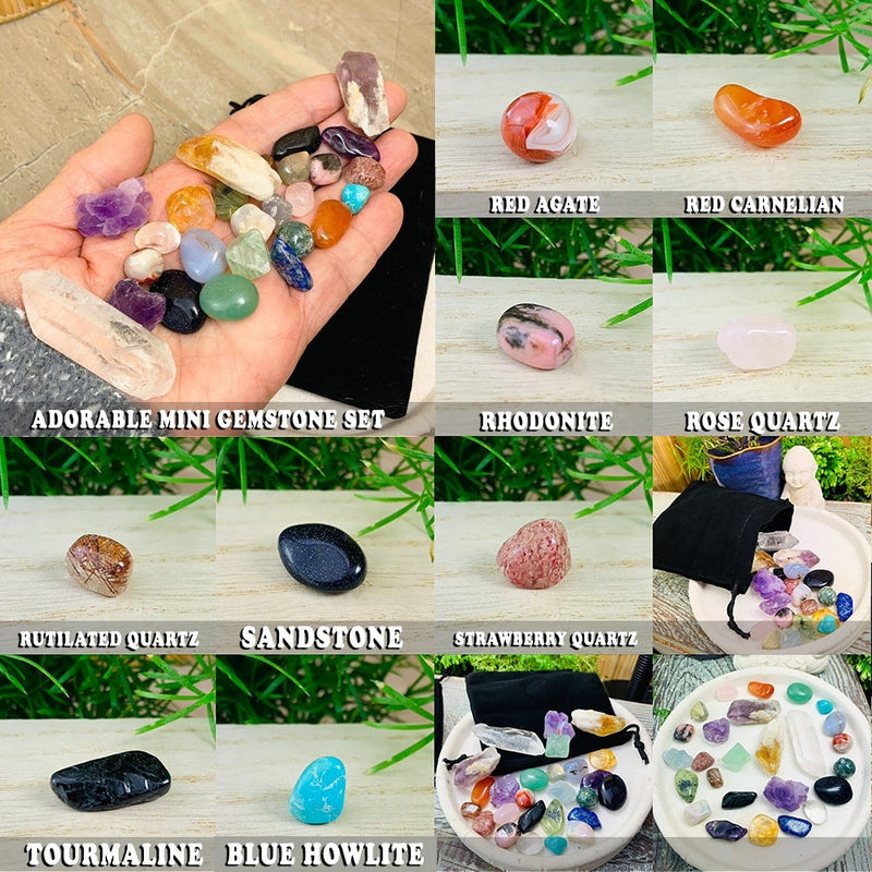 26-Piece Mini Gemstone Pocket Set (+ Velvet Carry Bag)