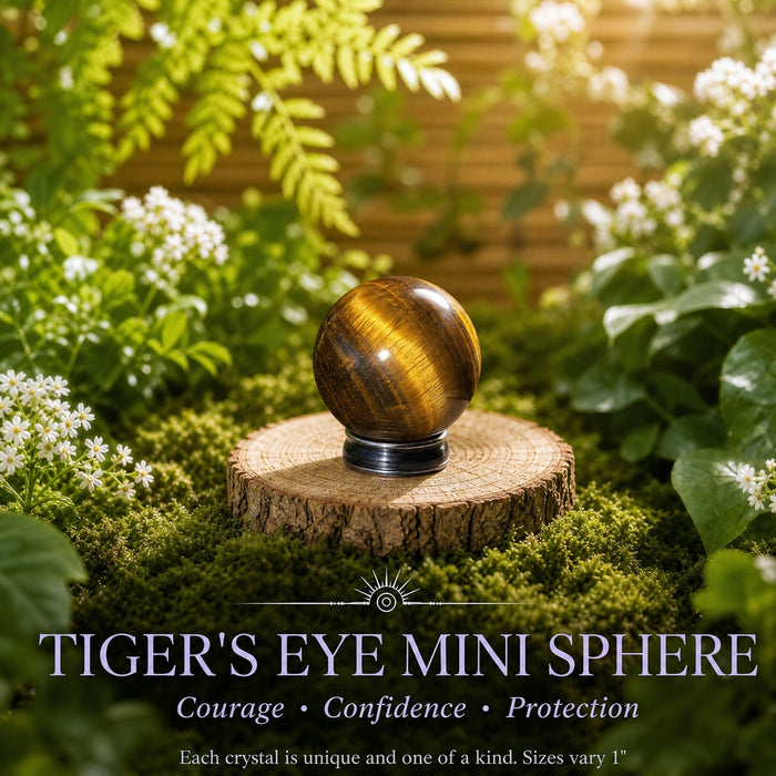 Golden brown banded tiger’s eye mini sphere
