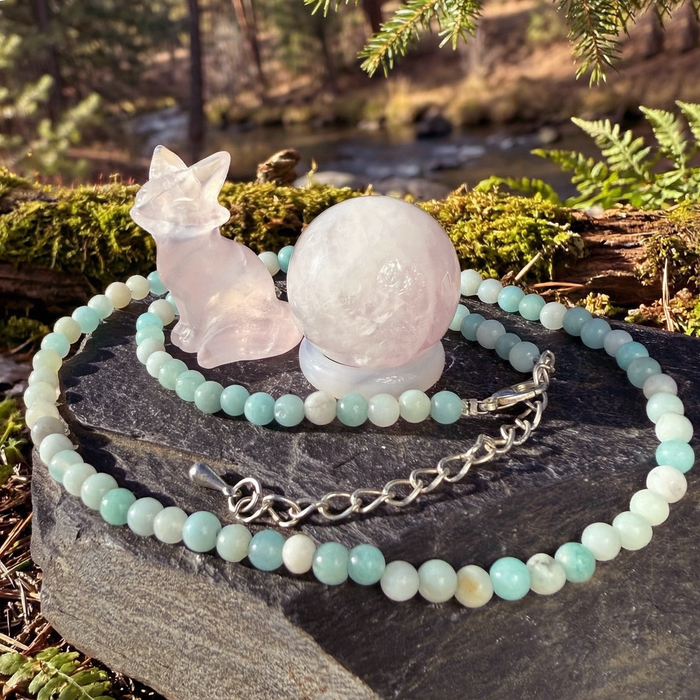 Z ARRON DESIGN Collana con ciondolo in filo di rame Serenity Moonstone