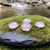 Rose Quartz Sacred Geometry Faceted Crystal