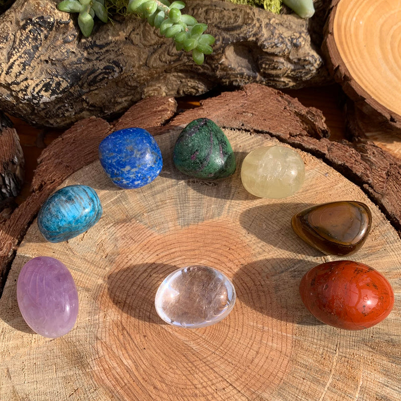 7 Chakra Tumbled Crystals Set PLUS Bonus Crystal+ Pouch