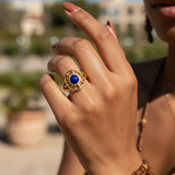 Lapis Lazuli & Gold Solar Wisdom Ring