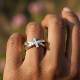 SAVE 60% Celestite Geode & Faith Opal Ring Set