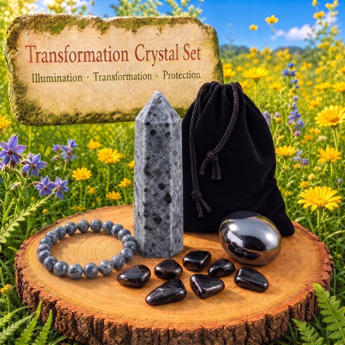 Ensemble bracelet Mala et cristaux de transformation 🙏