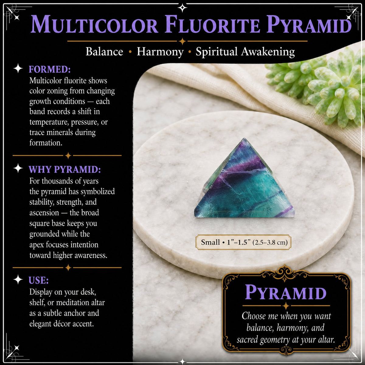Pyramide de Fluorite Multicolore - Petit