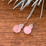 Earrings - Rose Quartz Studs