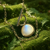 Κολιέ μενταγιόν Z ARRON DESIGN Serenity Moonstone από χάλκινο σύρμα