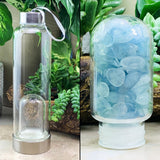 WWW - PRICING - Aquamarine Mini Gemstones Pod Crystal Water Bottle - water