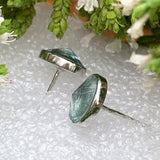 Earrings - Aquamarine Crystal Sterling Silver Studs