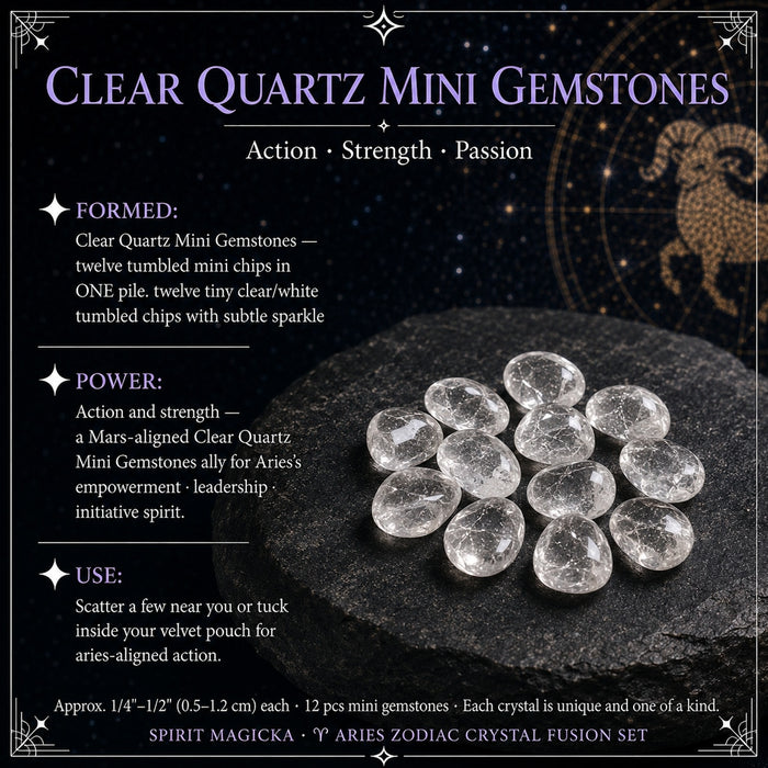Twelve small tumbled clear quartz stones in one pile