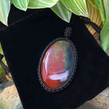 Bloodstone Macramé Pendant Necklace