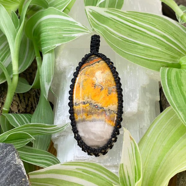 Bumblebee Macramé Pendant Necklace - Limited Quantities