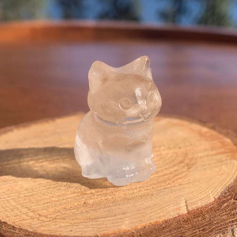 Crystal Animal Spirit Totems: Clear Quartz Cat