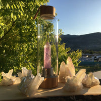 Crystal Wand Water Bottle + Protective Sleeve (Bamboo) - Amethyst