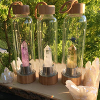 Crystal Wand Water Bottle + Protective Sleeve (Bamboo)