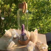 Crystal Wand Water Bottle + Protective Sleeve (Bamboo)