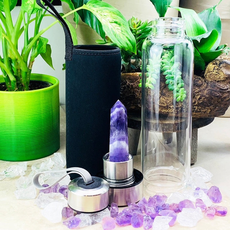 Crystal Water Bottle + Carry Case - water