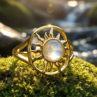 Z ARRON DESIGN Collier avec pendentif en fil de cuivre et pierre de lune Serenity