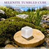 Selenite Tumbled Cube