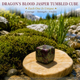 Cubo caído de jaspe de sangre de dragón