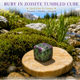 Rubí en Zoisita Cubo Tumbled