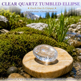 Elipse caída de cuarzo transparente